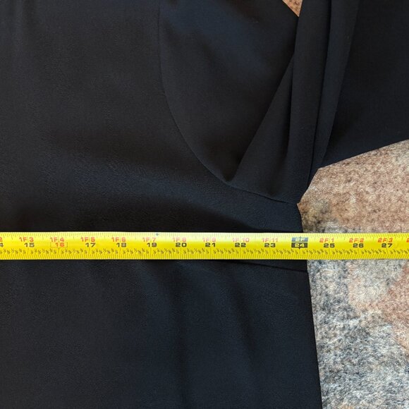 J. Crew #AI563 Women's L/S 365 Crepe Ruffleneck Shirt Top Blouse XXL/2XL Black - Picture 7 of 9